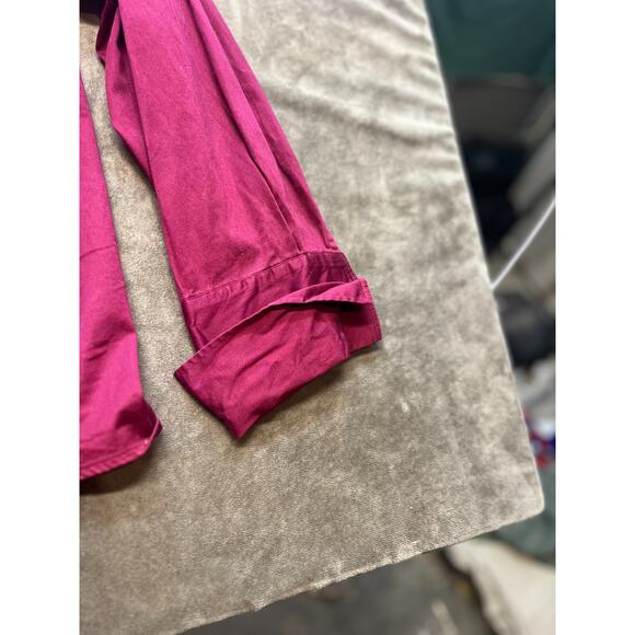 WOMENS LANE BRYANT PURPLE LONG SLEEVE BUTTON UP SHIRT COTTON SPANDEX 28 - Picture 2 of 5